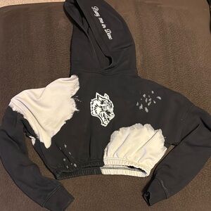 Darc Sport Black and Grey Cropped Hoodie